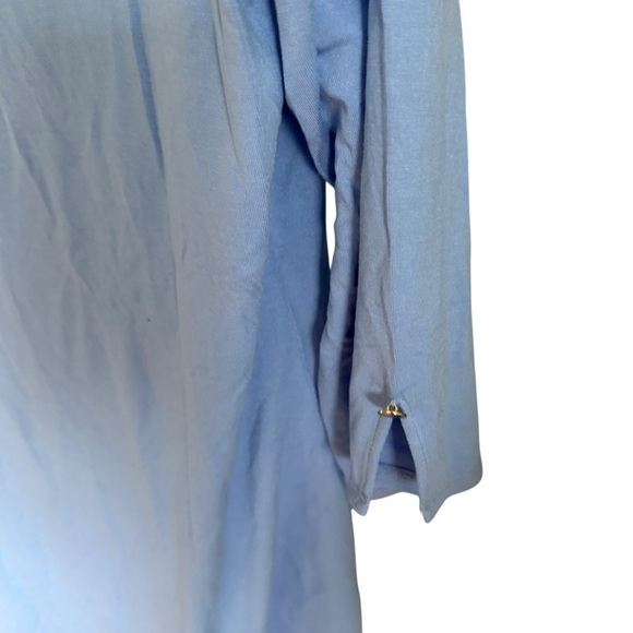 The Limited women’s 1X Blue Side Gather Rayon Knit Stretch Career Asymmetric - Picture 8 of 11